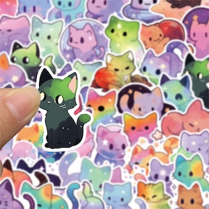 100Pcs Cartoon Animal Cat Stickers,Decorative Stickers For Water Bottles,Luggage,Notebooks,Cartoon Sticker for Kids Toys Gifts