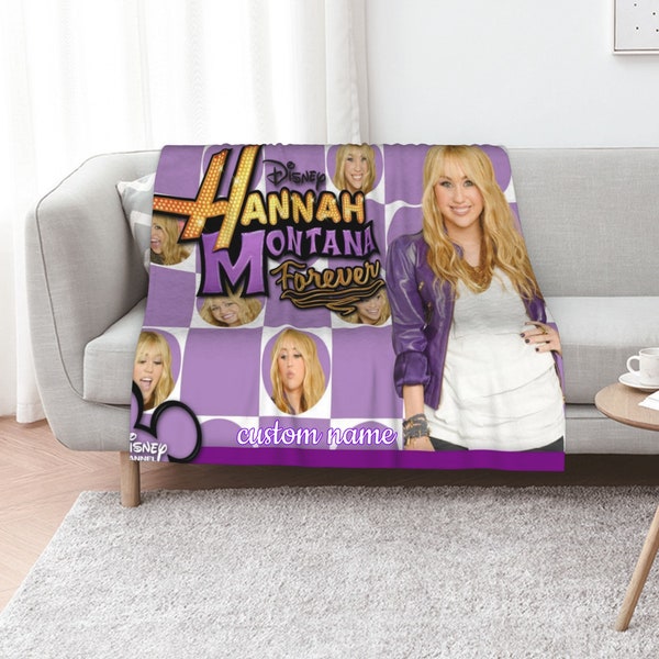 Custom Name Disney Hannah Montana The Movie Blanket Soft Gift Blanket Home Decoration Sofa Blanket Bedding Living Room