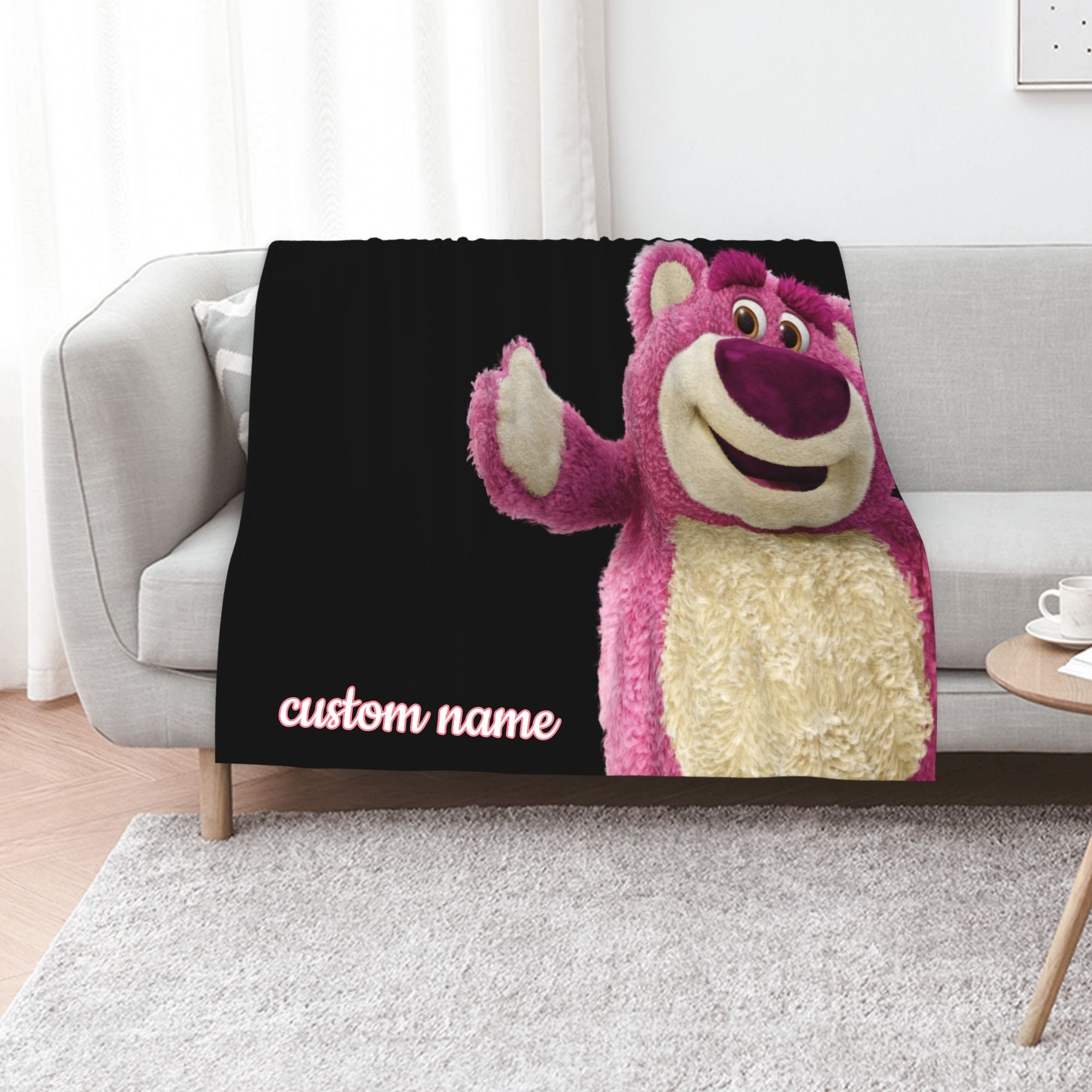 Custom Name Lotso Blanket Soft Gift Blanket Home Decoration Sofa