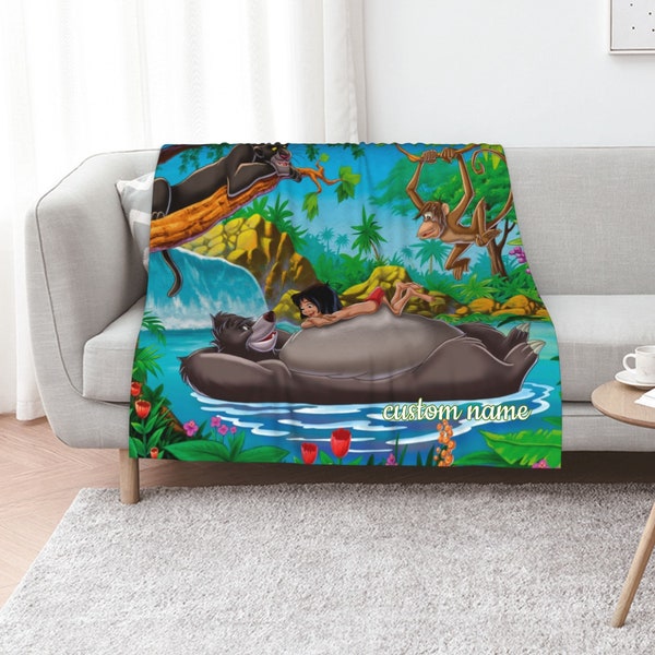 Nom personnalisé Disney The Jungle Book Blanket Soft Gift Blanket Home Decoration Sofa Blanket Bedding Living Room