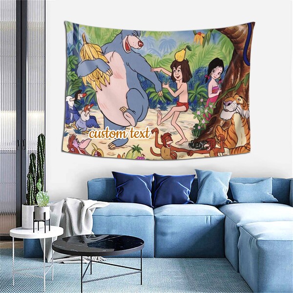 Disney The Jungle Book Tapestries Custom Backdrop Personalize Wedding Tapestry Custom Room Decor Custom Photo Hanging Tapestry Wall