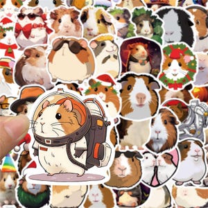 100 pegatinas divertidas de dibujos animados de conejillos de indias, pegatinas decorativas, pegatinas impermeables para computadora portátil, pegatinas de dibujos animados para juguetes de niños, regalos