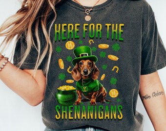 Dachshund Shirt St. Patricks Day, Doxie Mom T Shirt, Funny Dachshund Tshirt, St Paddy's Day Tee Dogs, Dachshund Dad T-shirt, Cute Doxie Gift