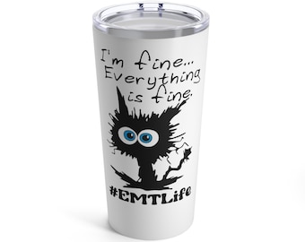 EMT Gift, EMT Travel Coffee Mug, Gift for Emergency Medical Technician, Funny EMT Tumbler, E.M.T. Stainless Steel Mug, Ambulance Driver Mug