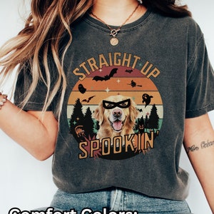 Golden Retriever Halloween Shirt for Golden Mom, Goldie Dad Tshirt, Funny Golden Retriever T Shirt, Gift for Golden Owner, Dog Lover Tee