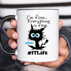 Personalized Information Technology Gift, Custom IT Specialist Coffee Mug, Customized Gift for IT Manager, Funny IT Analyst Gift,Birthday