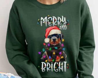 Rottweiler Sweatshirt Christmas, Gift for Rottie Mom, Dog Mom Gift, Rottie Mama Shirt, Funny Rottie Dad TShirt,Cute Rottie Christmas Sweater