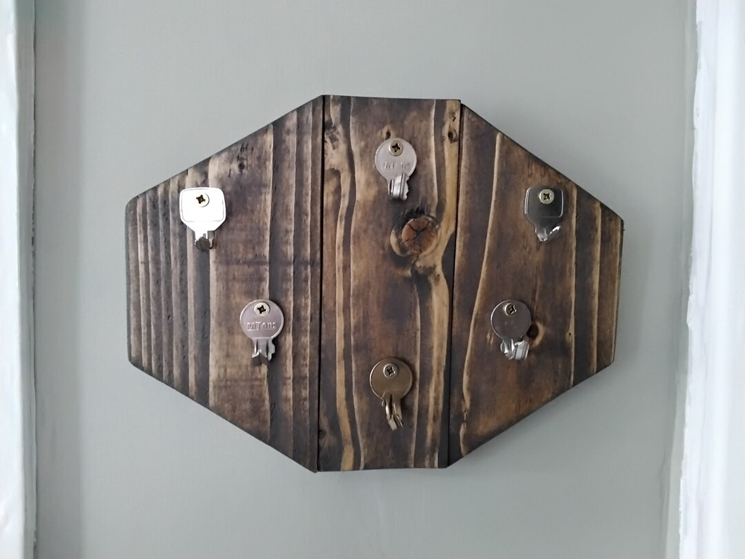 Key Racks Handmade Handmade Rustic Wood Key Holder Wall Rack - Etsy