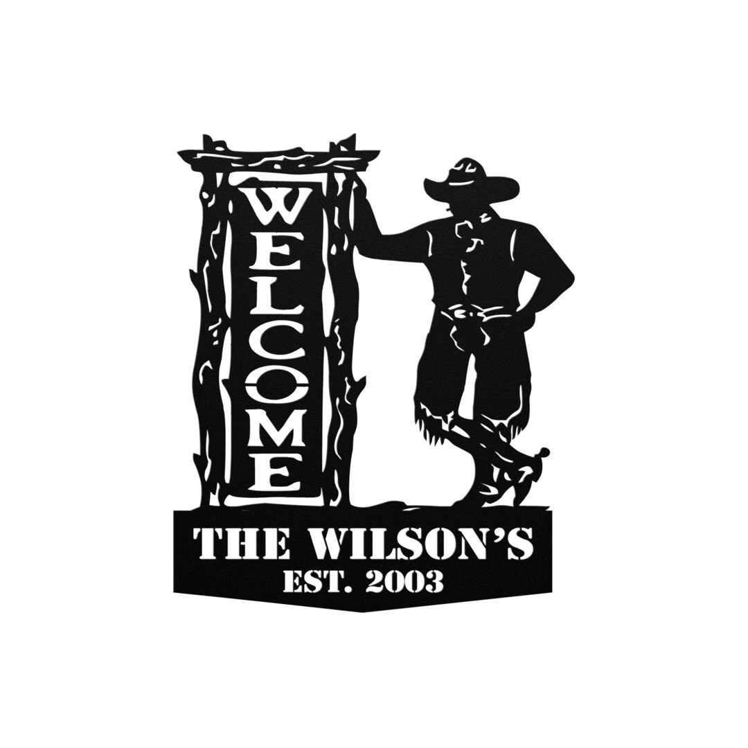 Western Décor Cowboy Wall Art Ranch Sign Personalized Gift Etsy