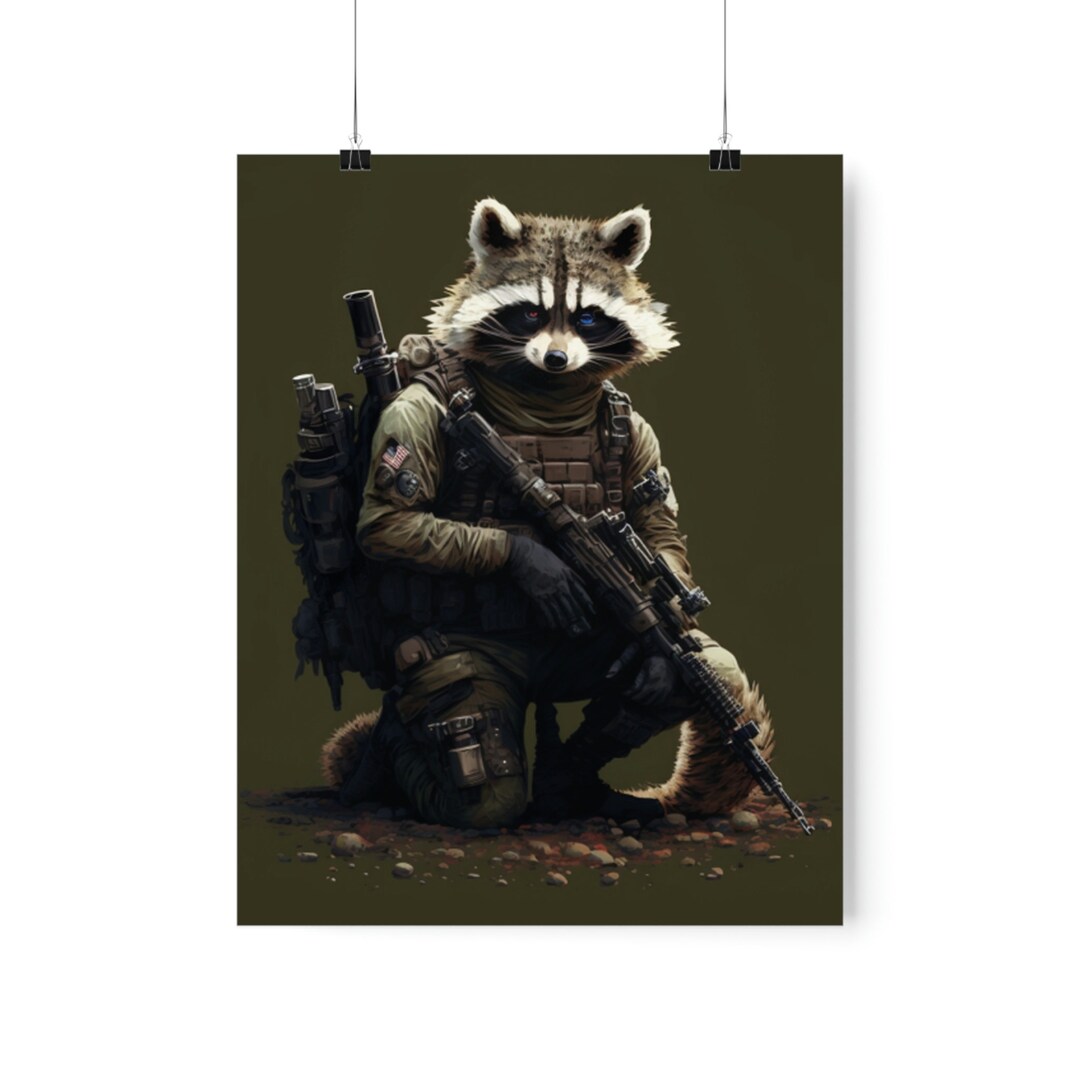Tactical Racoons Tactical Raccoon Premium Matte Vertical Posters - Etsy
