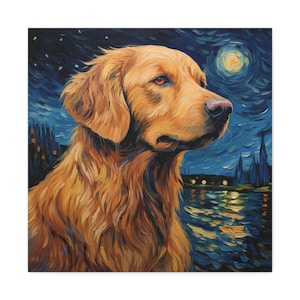 Golden Retriever Canvas Wall Art, Dog Lover Decor, Pet Memorial, Home Aesthetic, Animal Artwork, Gift for Dog Owners