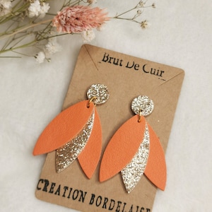 BO en cuir recyclé et paillettes orange