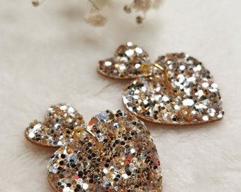 BO glitter leather heart