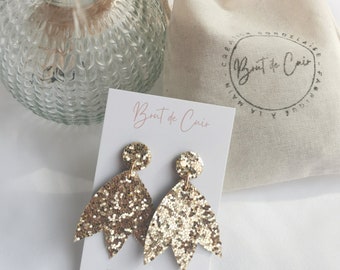 Glitter leather earrings