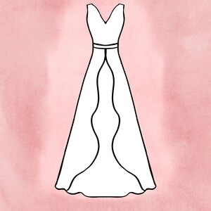 Wedding dress cookie cutters, A-line dress, bridal shower, 3d printing