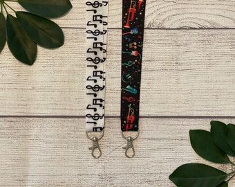 Music Notes Lanyard: Teacher Musician Badge Holder