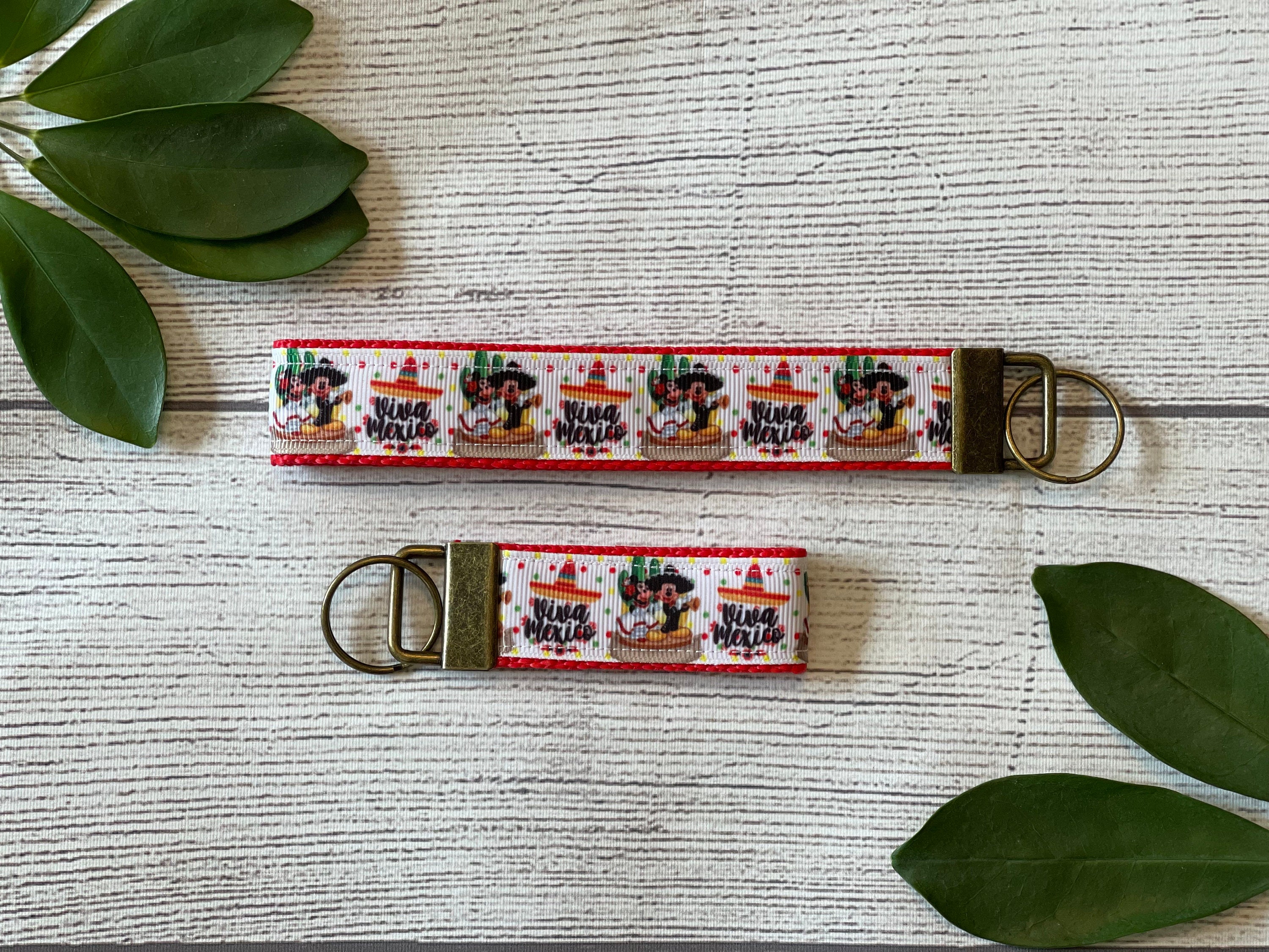 Cinco de Mayo Wristlet, Viva Mexico Keychain, Famous Mouse, Fiesta, Sombrero, Holiday Accessory, Gifts under 10