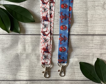 Super Hero Lanyard, Friendly Neighborhood Badge Holder, Peter Tingle, Spidey, Web, Arachnid Boy, Comfortable, Pin Trading, Gift Under 10