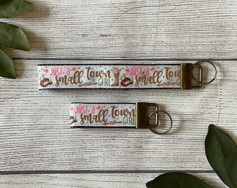 Country Wristlet Keychain: Small Town Girl Key Fob