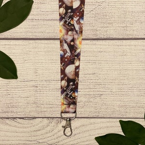 Space Lanyard, Satellite Badge Holder, Planet, Space Ship, Astronomy, Galaxy, Comfortable, Lightweight, Astronaut, Gift under 10