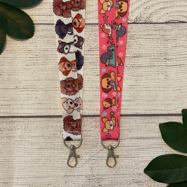 Puppy Lanyard, Cute Dogs, Lab, Pet Badge Holder, Comfortable, Lightweight, Pin Trading, Gift under 10, Stocking Stuffer, Gift for Dog Lovers