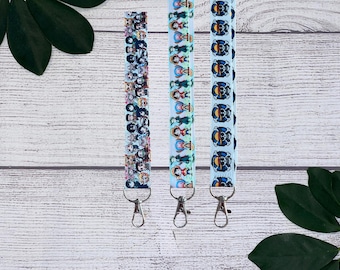 Anime Characters Lanyard: Playful Design, Badge Holder