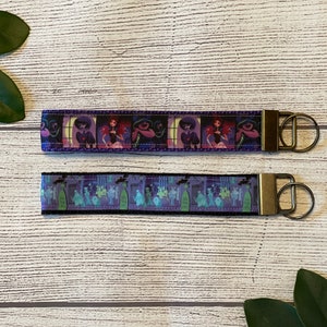Spooky Mansion Key Wristlet, Key Fob, Keychain, Ghosts, Scary Ride, 999 Ghosts, Gift Under 10, Stocking Stuffer