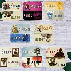 Funny Clean Dirty Dishwasher Magnet: Kitchen Decor Gift