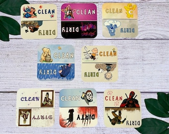 Funny Clean Dirty Dishwasher Magnet: Kitchen Decor Gift