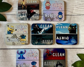 Funny Dishwasher Clean Dirty Magnet: Kitchen Decor Sign