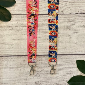 Princess Lanyard, Badge Holder, Lightweight, Gift Under 10, Gift for Girls, Key Holder, Pretty, Stocking Stuffer