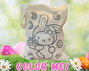 Color Your Own Easter Bag: Reusable Canvas Tote, DIY Arts & Crafts