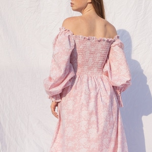 Sommerkleid, Vintage Kleid, Cottagecore Kleid, Milchmädchen Bridgerton Kleid Maxi Kleid Shirred Strand Baumwolle Brautjungfer Kleid Maxi Boho Kleider