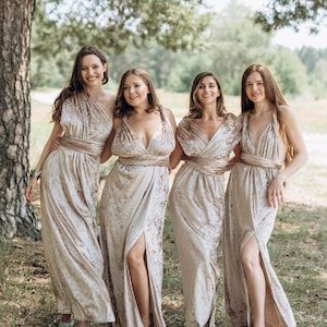 Gold Velvet Bridesmaid Dress Etsy UK