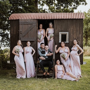 Satin Bridesmaid Dress, Pink Bridesmaid Dresses, Silk Bridesmaid Dress Blush Pink Dress Long Wrap Maternity Dress Multiway Infinity Dress
