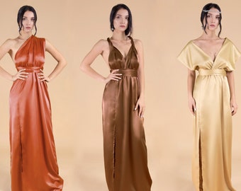 Bridesmaid Dress, Bridesmaid Dresses, Satin Bridesmaid Dress, Silk Bridesmaid Dress Long Multiway Infinity Dress Convertible Wrap Prom Dress