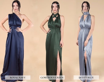 Bridesmaid Dress, Bridesmaid Dresses, Satin Bridesmaid Dress, Silk Bridesmaid Dress Long Multiway Infinity Dress Convertible Wrap Prom Dress