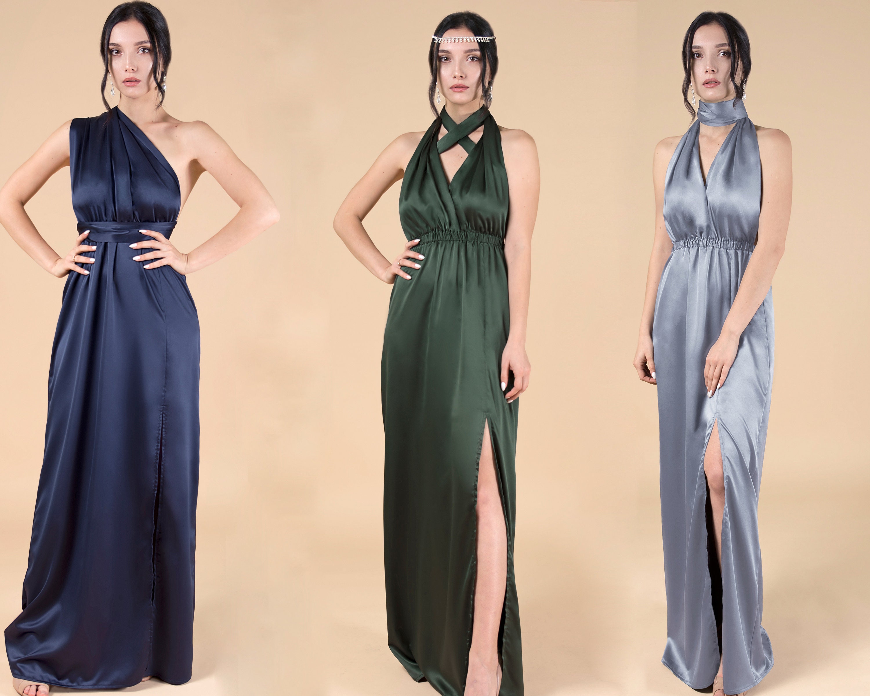 slim fit dress slacks Olive Green Velvet Infinity Bridesmaid Dress/Customization Size –  ScholleDress main image 0