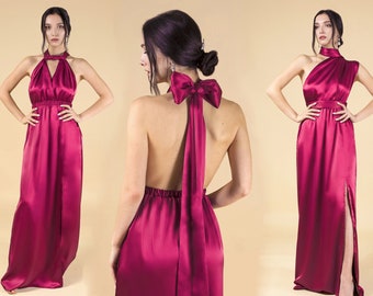 Abito Infinity In Raso Di Seta / Abito Da Damigella D'onore