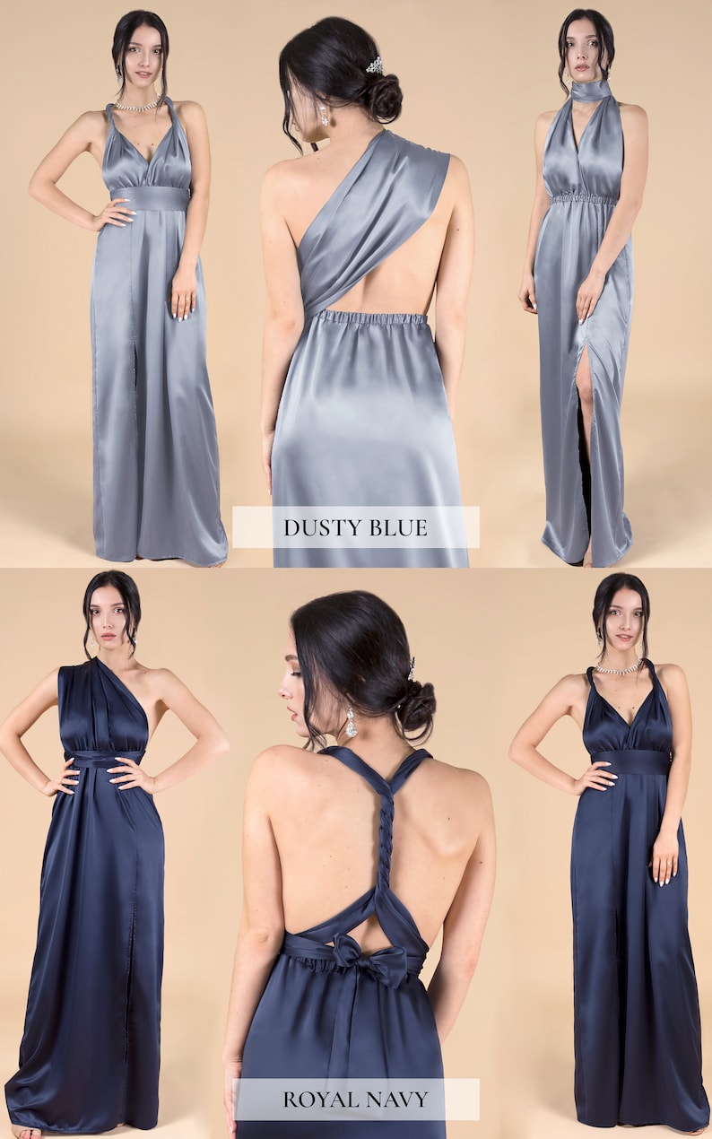 Bridesmaid Dress, Bridesmaid Dresses, Satin Bridesmaid Dress, Silk Bridesmaid Dress Long Multiway Infinity Dress Convertible Wrap Prom Dress image 7