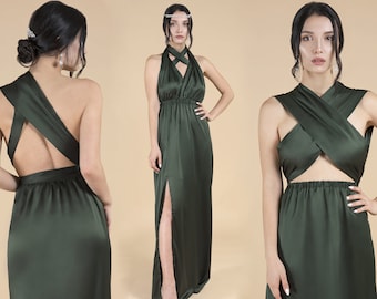 slim fit dress slacks Infinity Dress/Wrap Convertible Bridesmaid Dress/Custom Size/30+ Color Floor 39 Inches / Plus(16-26) main image 0