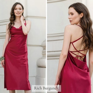 red string dress The Spaghetti Strap Midi Dress The Standard Stitch