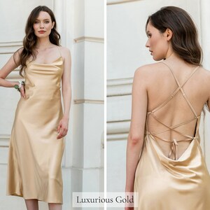 backless slip dress underwear Wedding midi dress Satijnen slipdress met open Size Guide:16 Hits at above the