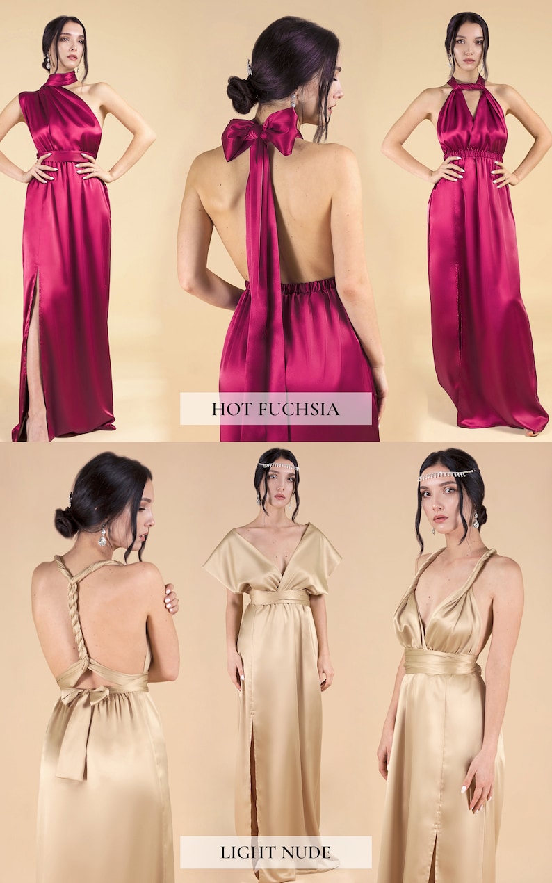 Bridesmaid Dress, Bridesmaid Dresses, Satin Bridesmaid Dress, Silk Bridesmaid Dress Long Multiway Infinity Dress Convertible Wrap Prom Dress image 6