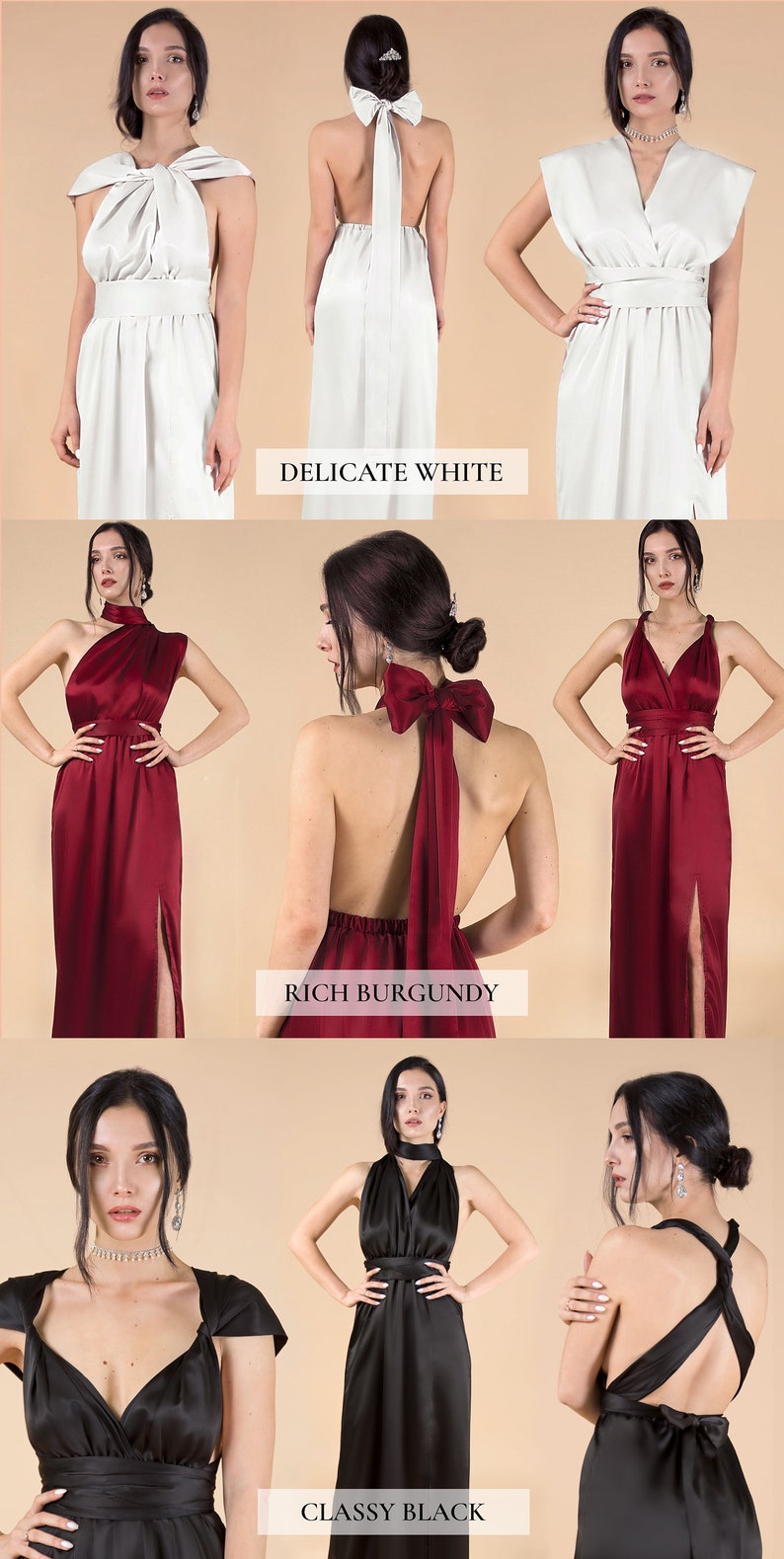 Bridesmaid Dress, Bridesmaid Dresses, Satin Bridesmaid Dress, Silk Bridesmaid Dress Long Multiway Infinity Dress Convertible Wrap Prom Dress image 9