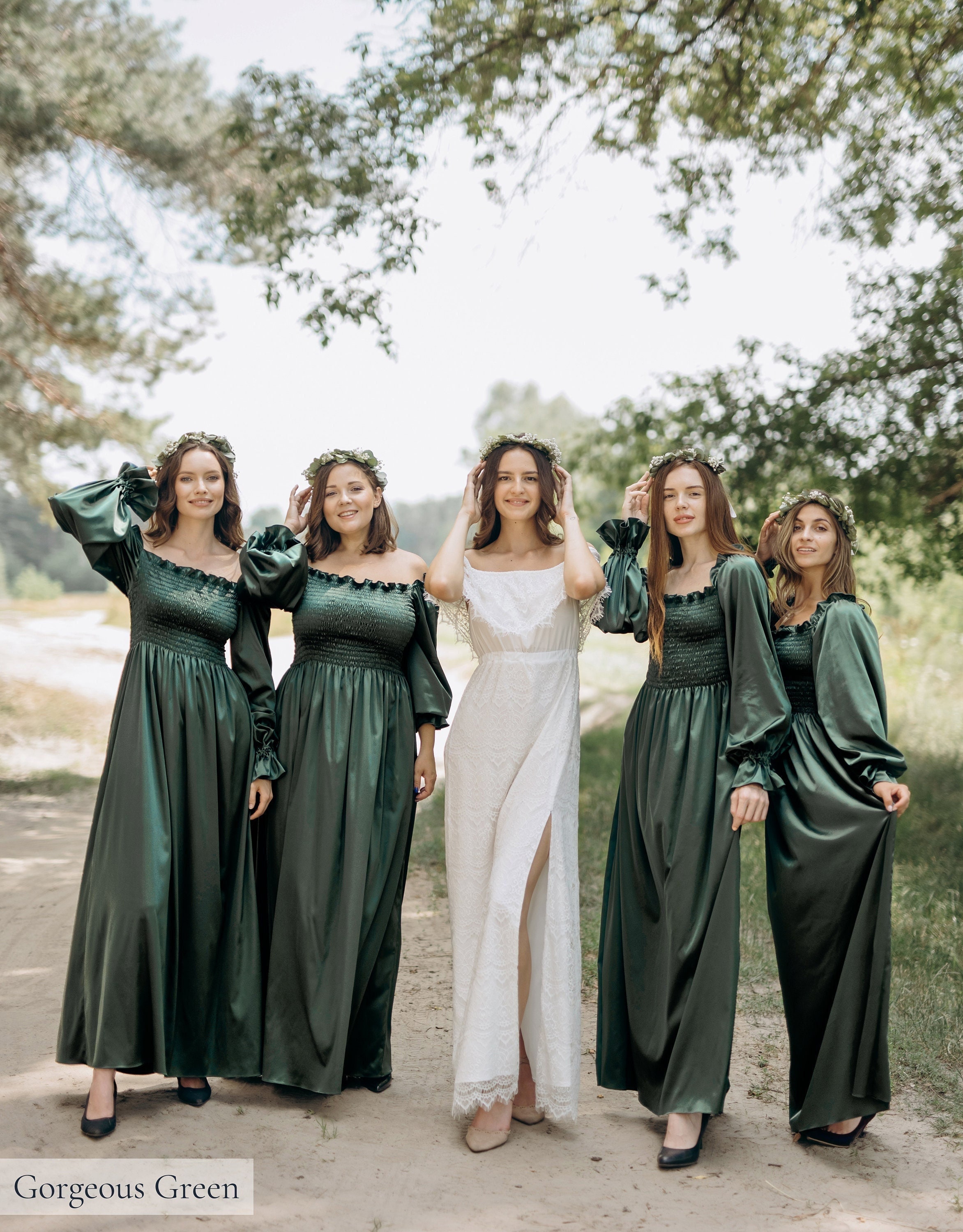 Is emerald green like this tacky for bridesmaid dresses? I was thinking of  still having them have pink flowers, similar to the ones lining the  pockets. FH is planning on dark blue