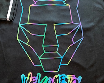 Camiseta reflectante para rave EDM de BTSM Black Tiger Sex Machine