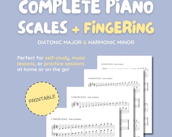 Complete pianotoonladders en vingerzettinggids: diatonische majeur en harmonische mineur (2 octaven) | Beginnende tot gevorderde pianisten