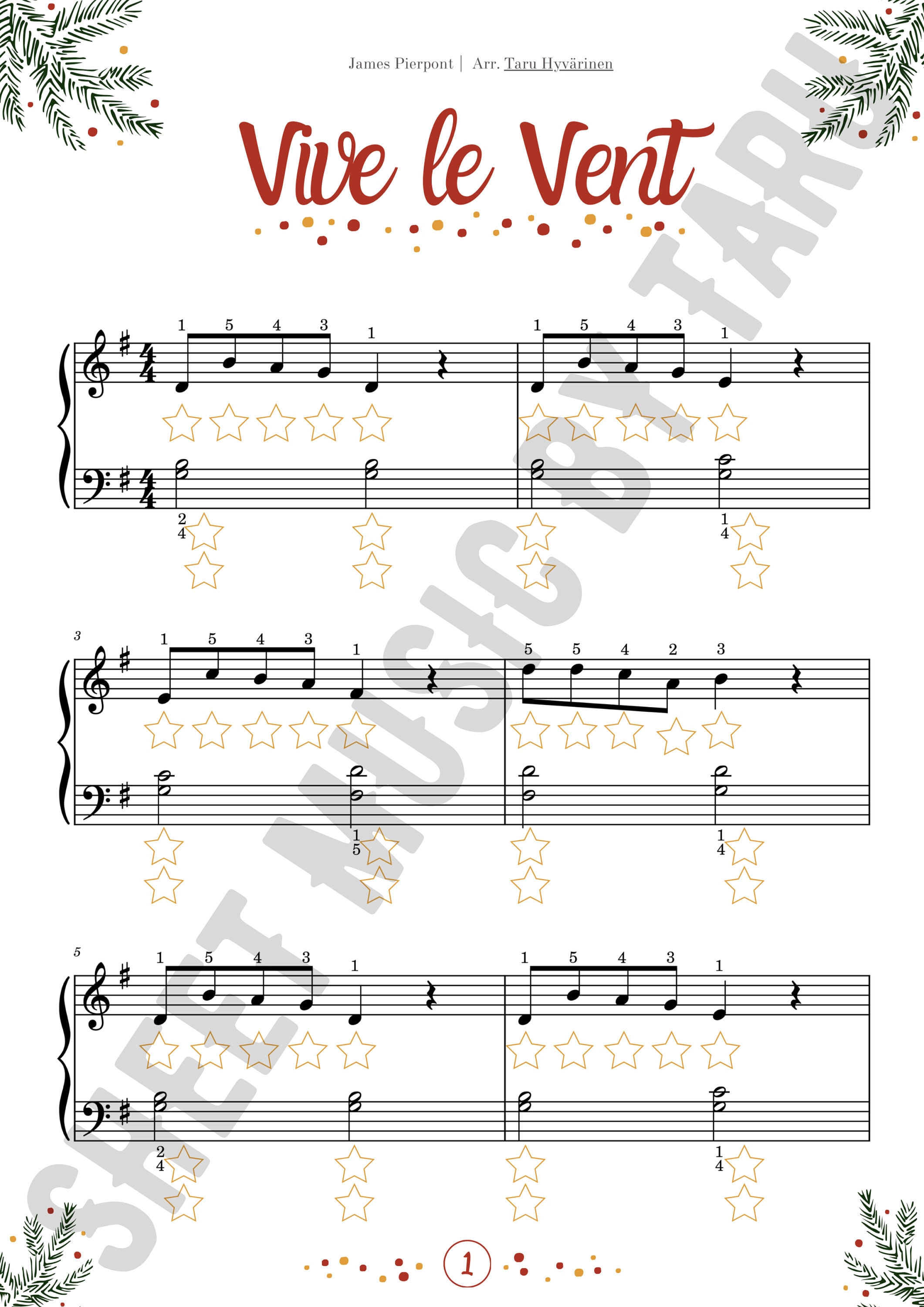 FEUILLE D'EXERCICES Piano Facile Pour Débutant Partition AUDIO 'vive Le