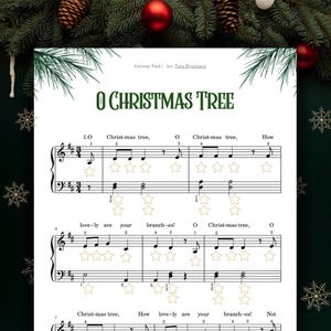O Christmas Tree | Easy Beginner Piano PRACTICE SHEET + AUDIO Sheet Music for Kids | Christmas Carols | Christmas Songs | Christmas Music